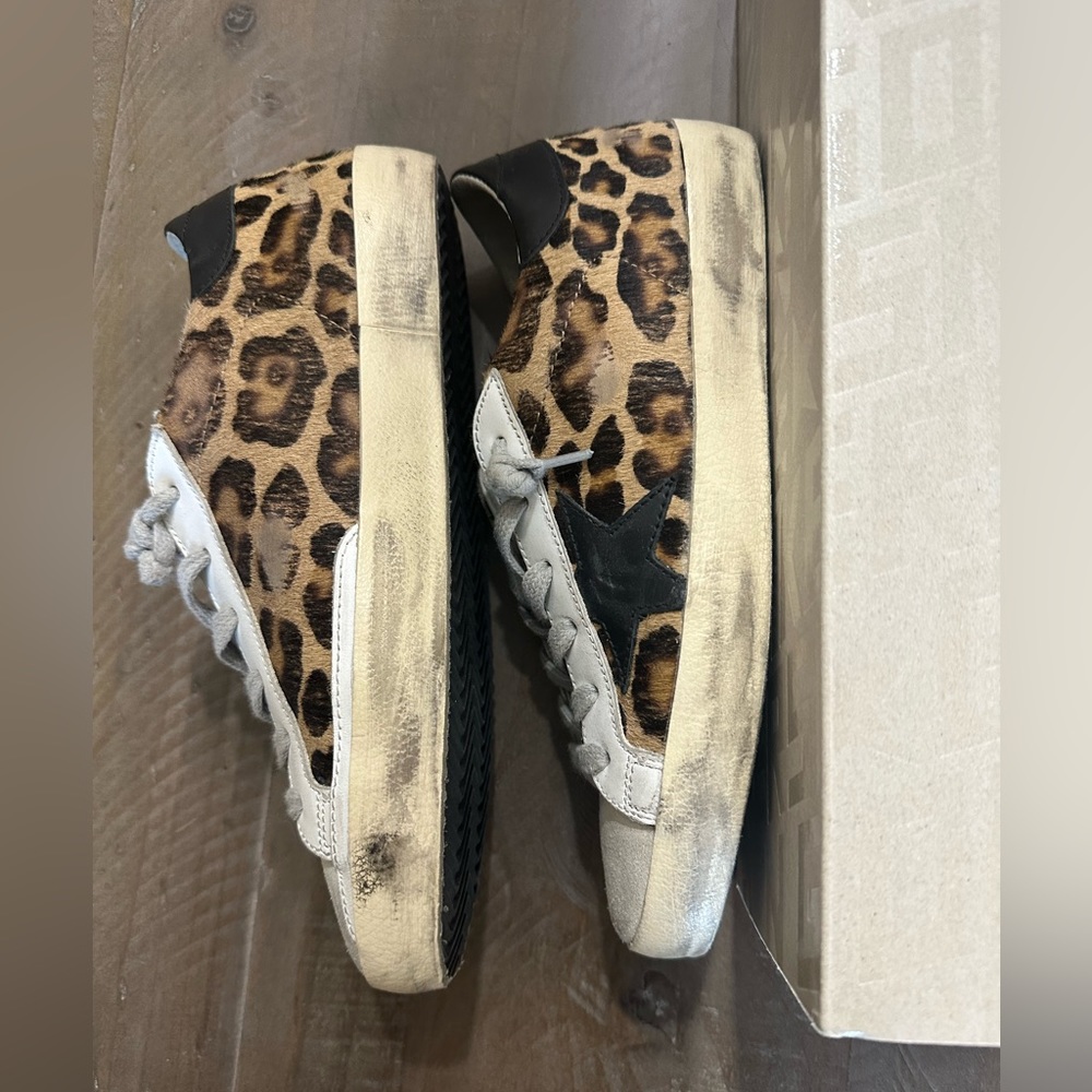 Authentic Leopard Golden Goose Superstar Sneakers EU Size 37